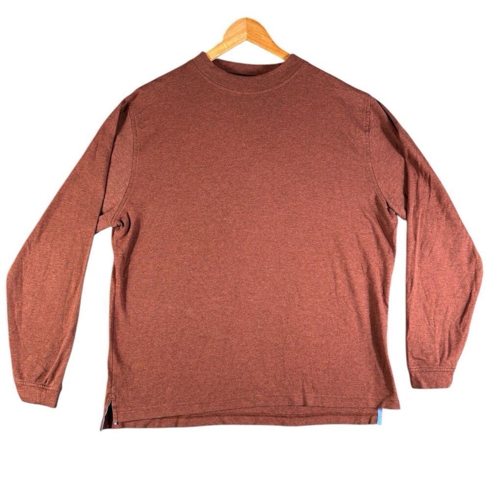 Peter Millar Sz XL Long Sleeve Crew T-Shirt Brownish Rusty Red Super Soft 13k30